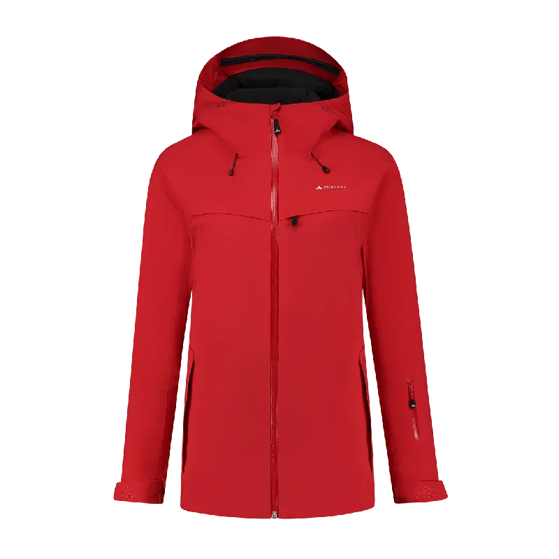 Insulated Hardshell Jacket Chili Red | Women Nylon Jacket Polyester Jacket Spandex Jacket