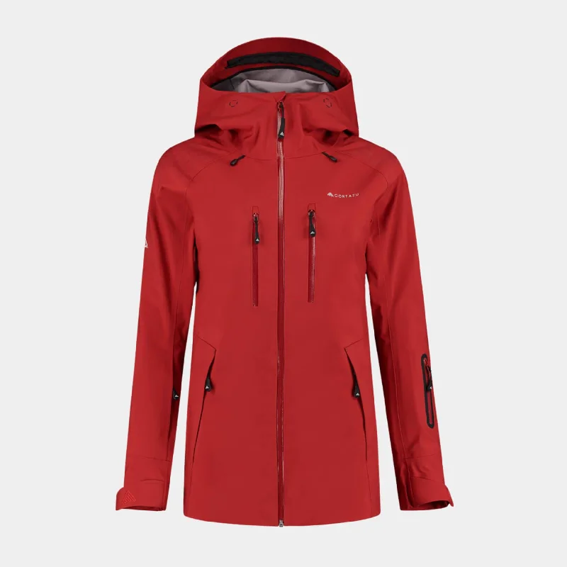 Mountain Hardshell Jacket Chili Red | Womens Print Jacket Jacquard Jacket Embroidered Jacket