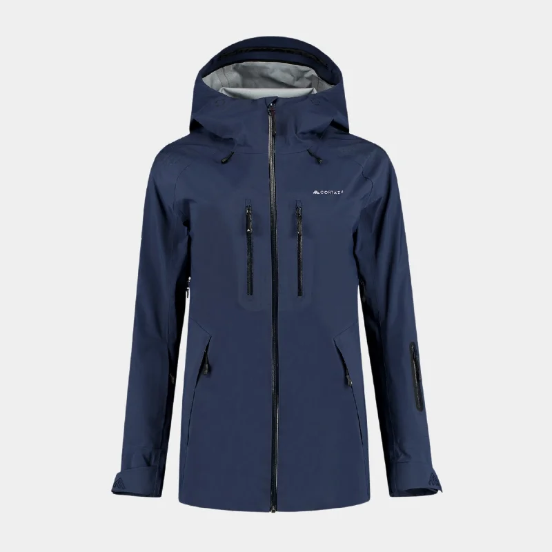 Mountain Hardshell Jacket Dark Blue | Womens Welt Pockets Slit Pockets Flap Pockets