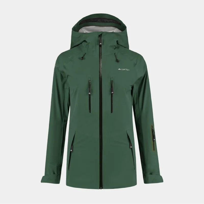 Mountain Hardshell Jacket Dark Green | Womens Stand-Up Collar Roll-Neck Collar Turtle Neck