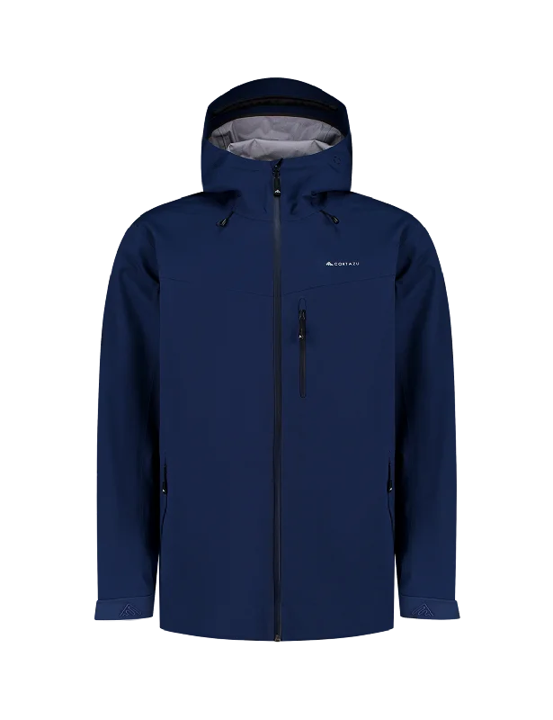 All weather Hardshell Jacket Dark Blue | Men Hooded Jacket Caped Jacket Shawl Collar Jacket