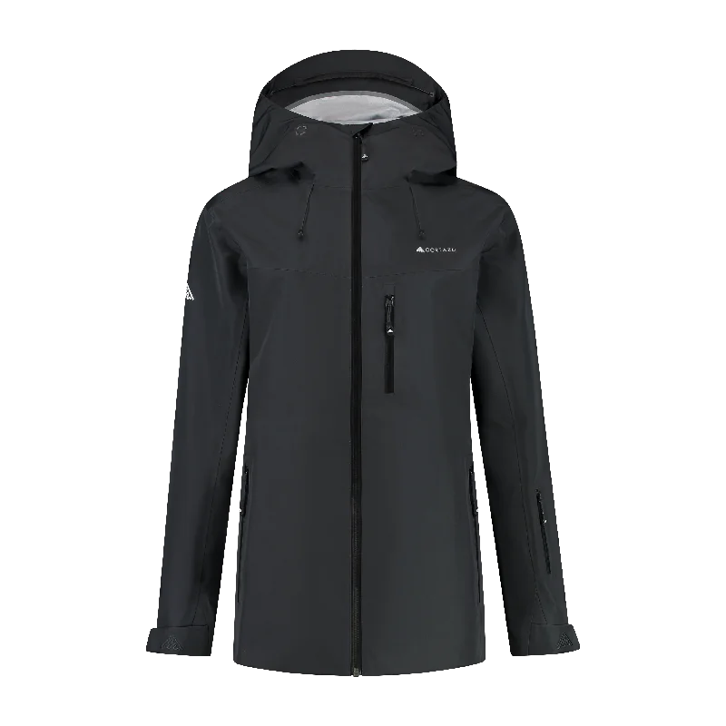 All weather Hardshell Jacket Black | Women Hoodie Zip-Up Jacket Button-Up Jacket