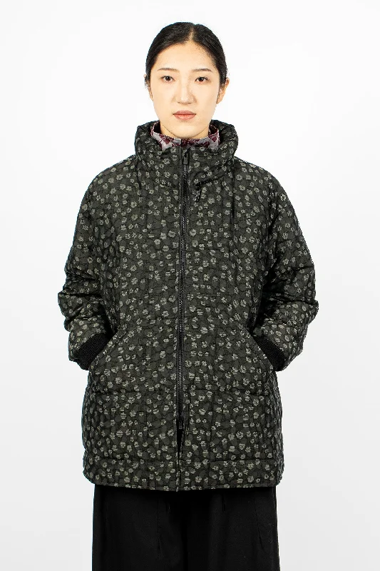 Hooded Sur Down Jacket Black Bomber Jacket Anorak Windbreaker