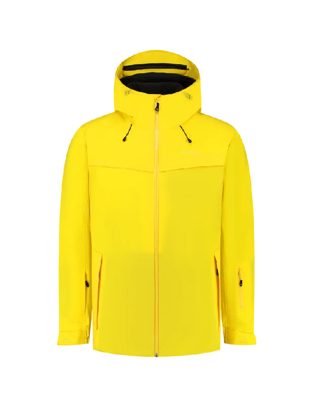 Insulated Hardshell Jacket Yellow | Men Rayon Fabric Velvet Fabric Corduroy Fabric