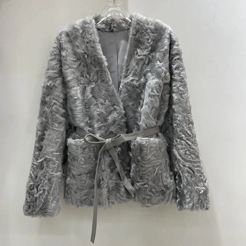 Jacket Fur One-piece Coat Women's Clothing Persian Lamb Jersey Jacket Tulle Jacket Batik Jacket