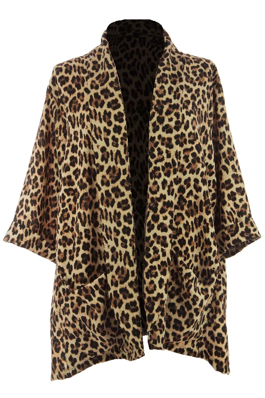 Leopard Print Blazer Jacket Wool Jacket Cashmere Jacket Tweed Jacket