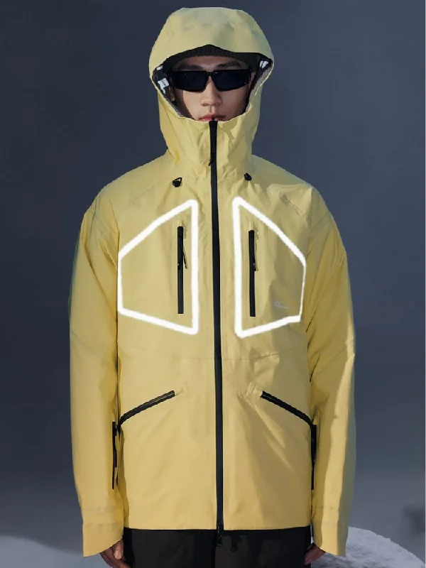 NIS SuperB Reflective Snow Tech Shell Jacket - Unisex Zippered Jacket Buttoned Jacket Snapped Jacket