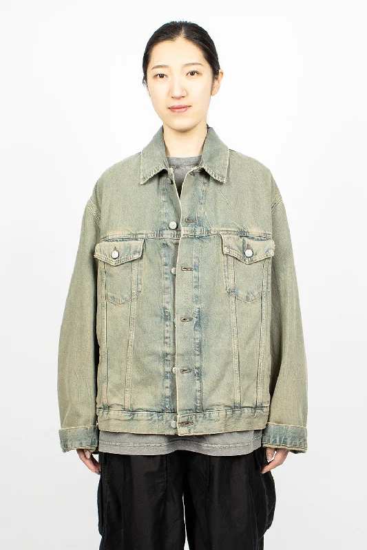 Oversized Denim Jacket Blue/Beige Herringbone Jacket Houndstooth Jacket Plaid Jacket