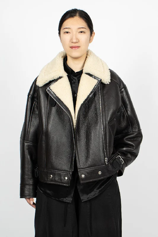 Shearling Jacket Dark Brown Fleece Jacket Down Jacket Parka