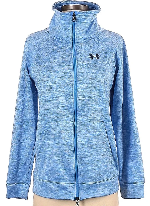 Under Armour Women's Full-Zip Heather Blue Thermal Jacket Size XS Mesh Jacket Canvas Jacket Denim Jacket