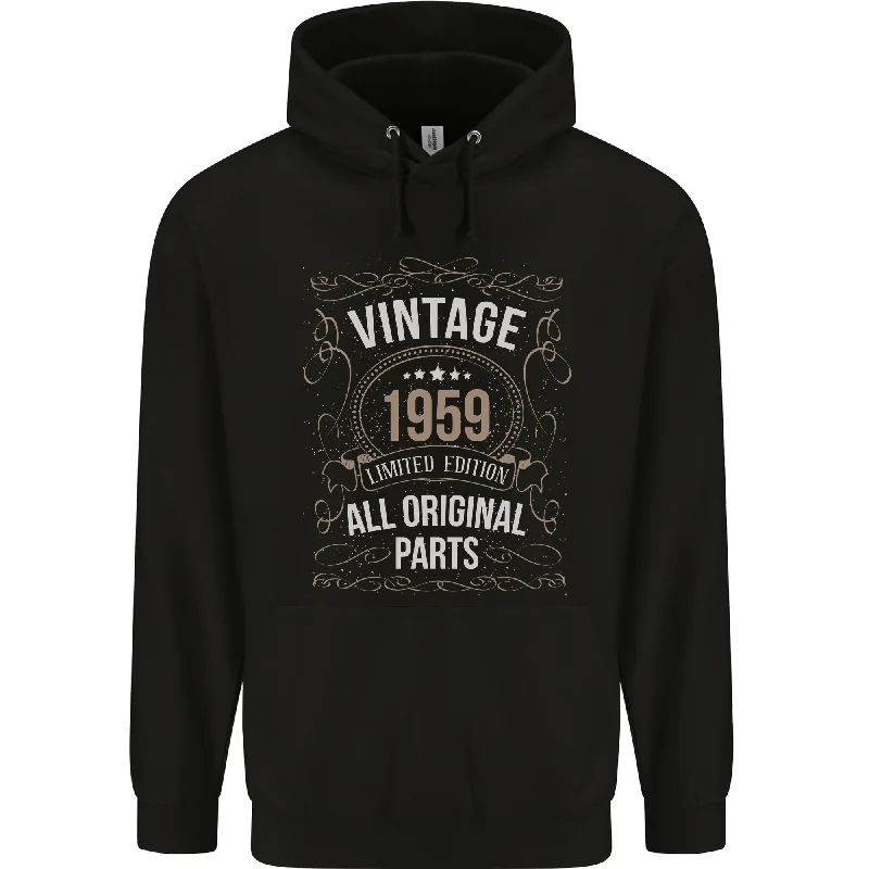 65th Birthday Limited Edition 1959 Mens 80% Cotton Hoodie Hoodie with Front Slit Layering Stylish