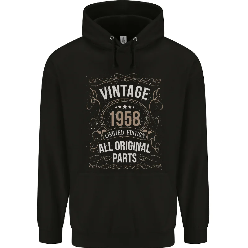 66th Birthday Limited Edition 1958 Mens 80% Cotton Hoodie Hoodie with Embroidery Detailed Premium