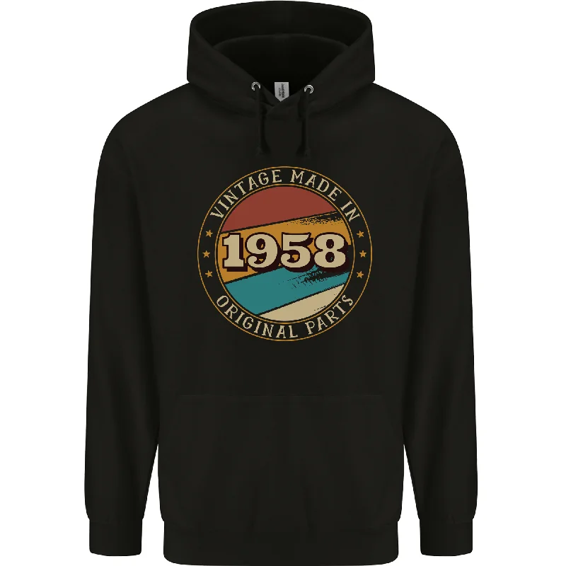 66th Birthday  Vintage Made In 1958 Mens 80% Cotton Hoodie Hoodie with Hem Detail Decorative Unique