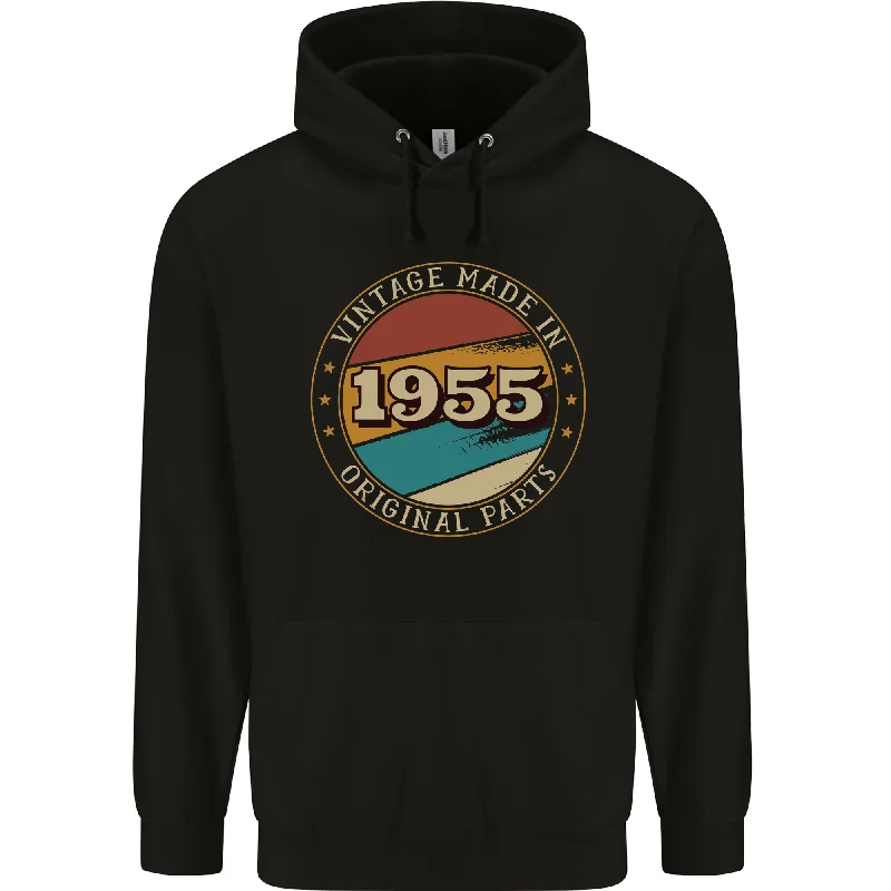 69th Birthday  Vintage Made In 1955 Mens 80% Cotton Hoodie Hoodie with Raglan Sleeves Sporty Comfortable