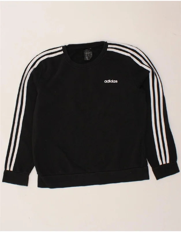 ADIDAS Womens Sweatshirt Jumper UK 16/18 Large Black Cotton Hoodie with Relaxed Fit Easy Casual