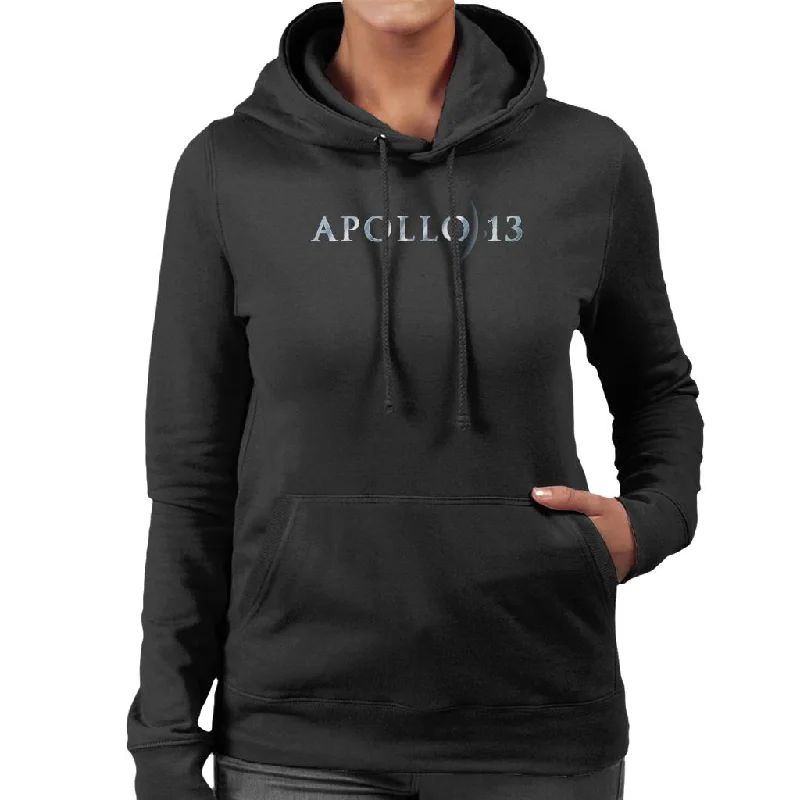 Apollo 13 Movie Logo Women's Hooded Sweatshirt Hoodie with Typography Text Message