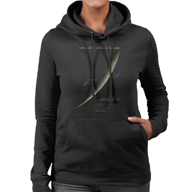 Apollo 13 Poster Design Women's Hooded Sweatshirt Hoodie with Applique Textured Unique