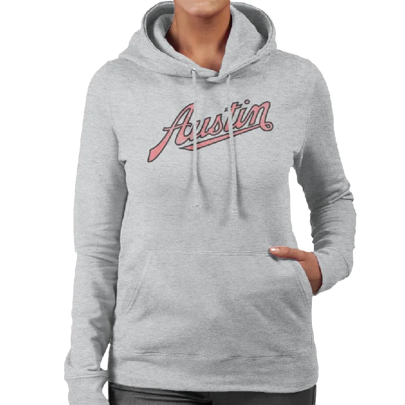 Austin Vintage Logo British Motor Heritage Women's Hooded Sweatshirt Hoodie with Batwing Sleeves Loose Dramatic