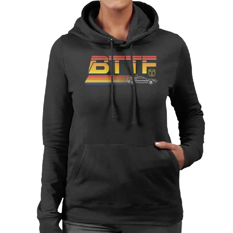 Back to the Future Delorean Zooming Women's Hooded Sweatshirt Hoodie with Reflective Safety Nightwear