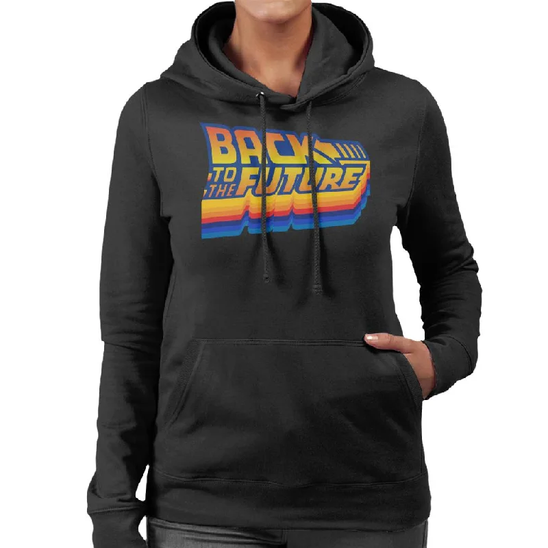 Back to the Future Gradient Logo Women's Hooded Sweatshirt Hoodie with Print Artistic Unique