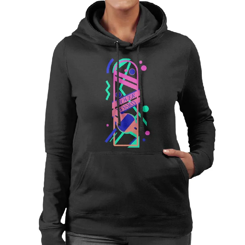 Back to the Future Hoverboard Vaporwave Women's Hooded Sweatshirt Hoodie with Ribbed Hem Stretchable Secure