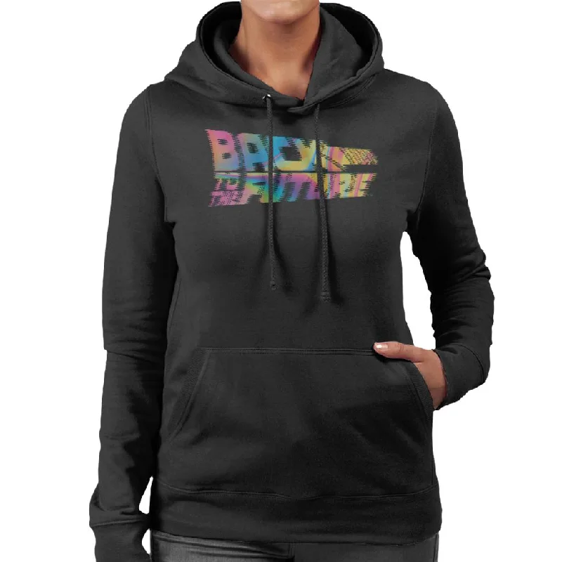 Back to the Future Logo Psychedelic Blur Women's Hooded Sweatshirt Oversized Hoodie Comfort Casual