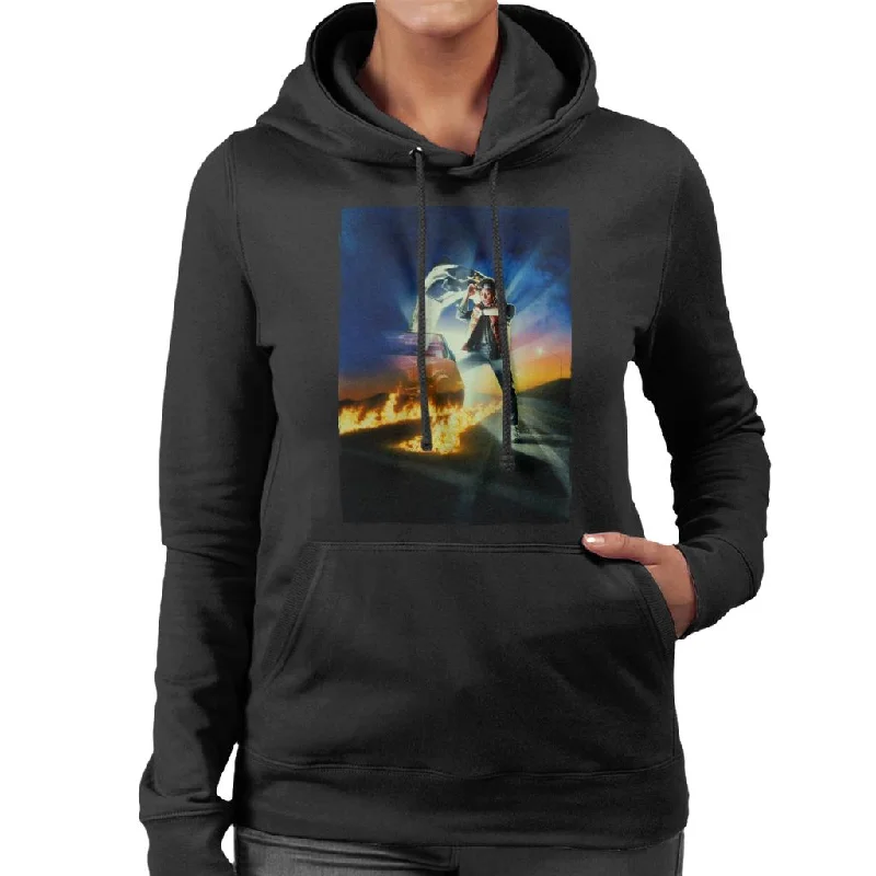 Back to the Future Marty Looking At His Watch Women's Hooded Sweatshirt Hoodie with Pattern Geometric Abstract