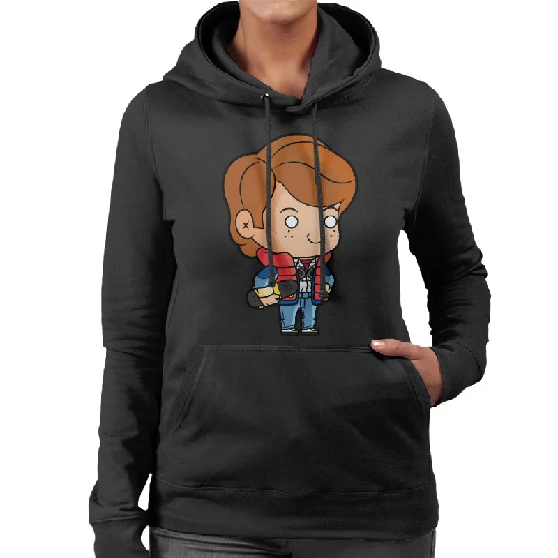 Back to the Future Marty Mcfly Kawaii Women's Hooded Sweatshirt Hoodie with High Neck Warm Protective