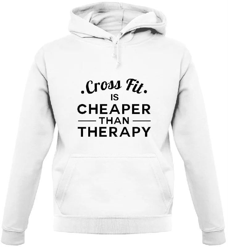 Crossfit Is Cheaper Than Therapy Unisex Hoodie Hoodie with Side Slits Relaxed Casual