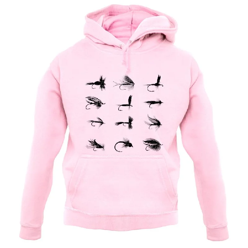 Fly Fishing Flies Unisex Hoodie Hoodie with Pocket Utility Practical