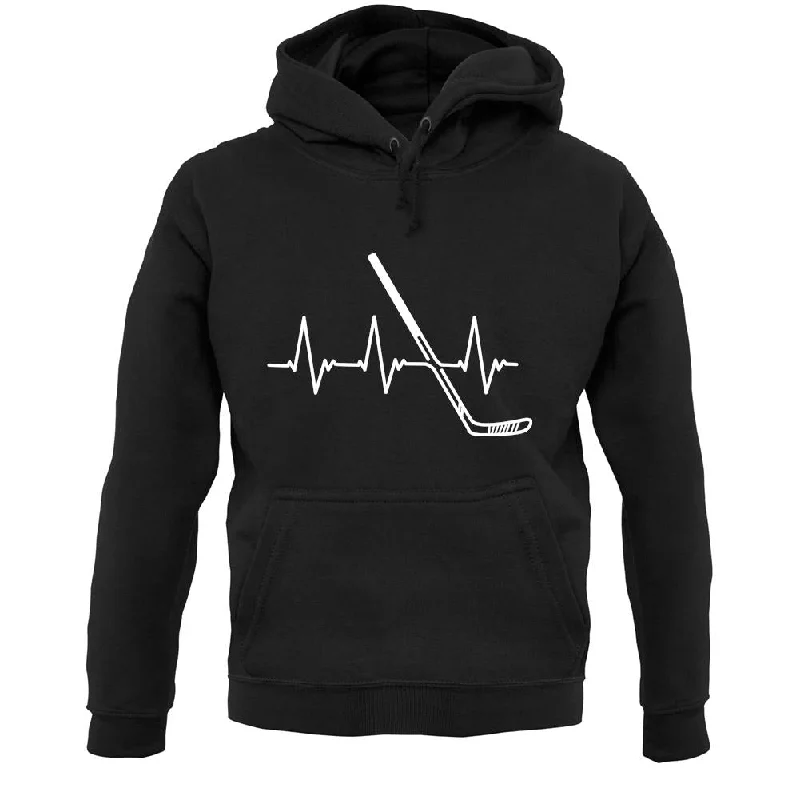 Heart Beat - Ice Hockey Unisex Hoodie Hoodie with Drop Shoulder Relaxed Streetwear