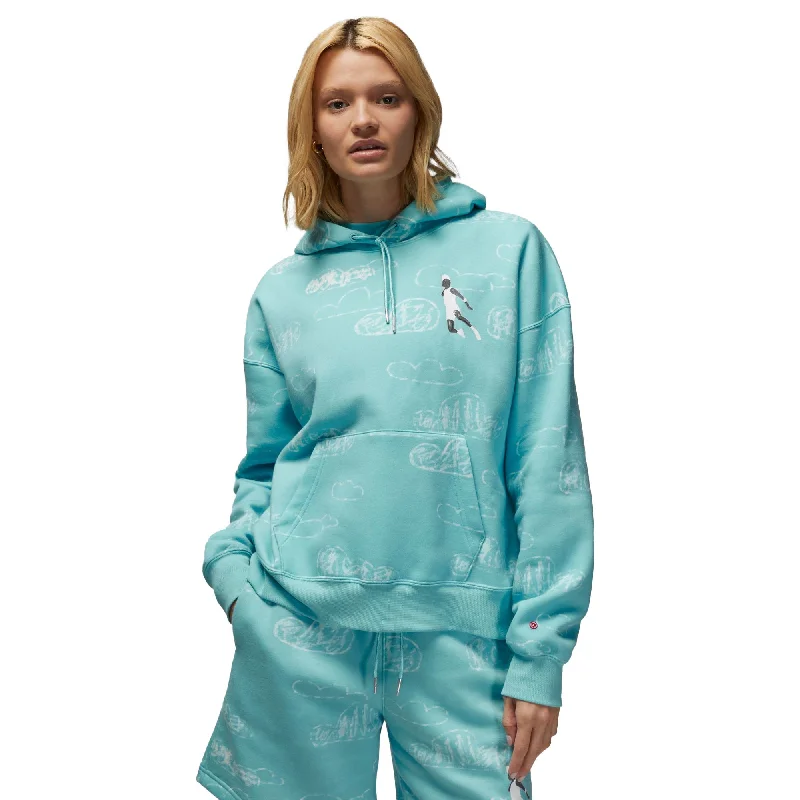 Jordan Artist Series by Parker Duncan Women's Hoodie Dark Powder Blue Hoodie Sweatshirt Pullover