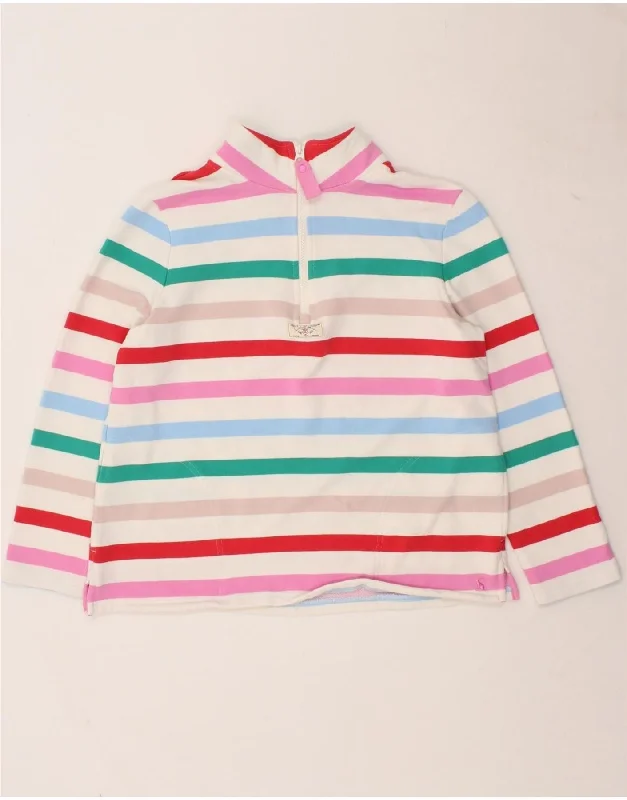 JOULES Womens Zip Neck Sweatshirt Jumper UK 12 Medium Multicoloured Hooded Sweatshirt Casual Wear Street Style