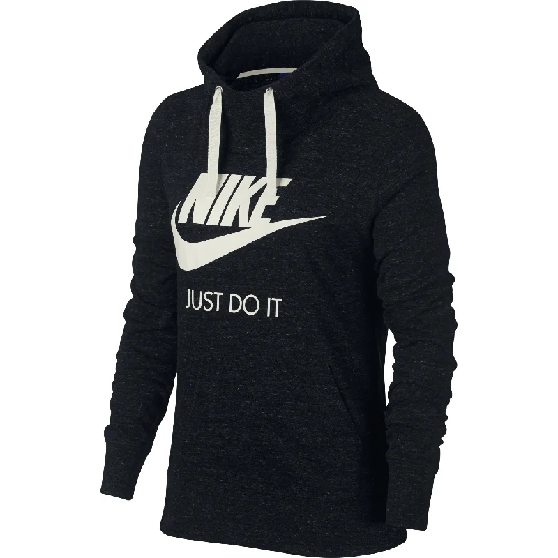 Nike Gym Vintage HBR Women's Hoodie Black Hoodie with Tied Waist Feminine Flattering