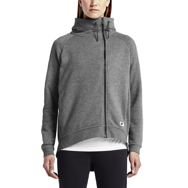 Nike NSW Modern Cape Full Zip Women's Hoodie Grey Hoodie with Front Slit Layering Stylish