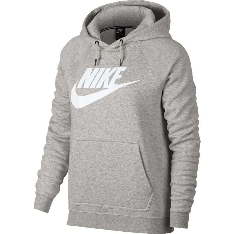 Nike NSW Rally HBR Women's Hoodie Grey Hoodie with Raw Hem Edgy Unfinished