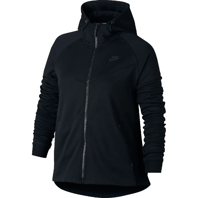 Nike Sportswear Tech Fleece Full Zip Plus Size Women's Hoodie Black Hoodie with Camouflage Military Edgy