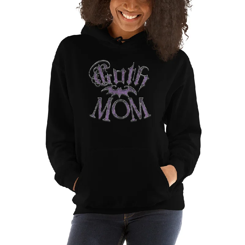 Purple Goth Mom with Bat Mother's Day Unisex Hoodie Sweatshirt Hoodie Jacket Zipper Layering