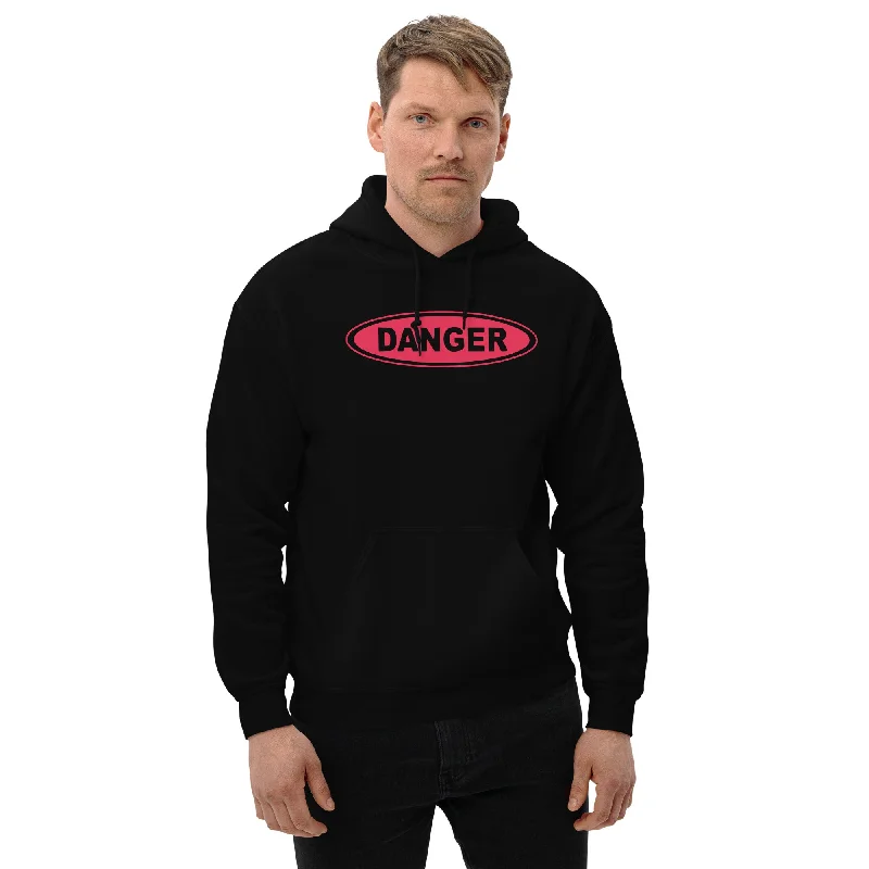 Red Danger Warning Sign Unisex Hoodie Sweatshirt Hoodie with Reflective Safety Nightwear