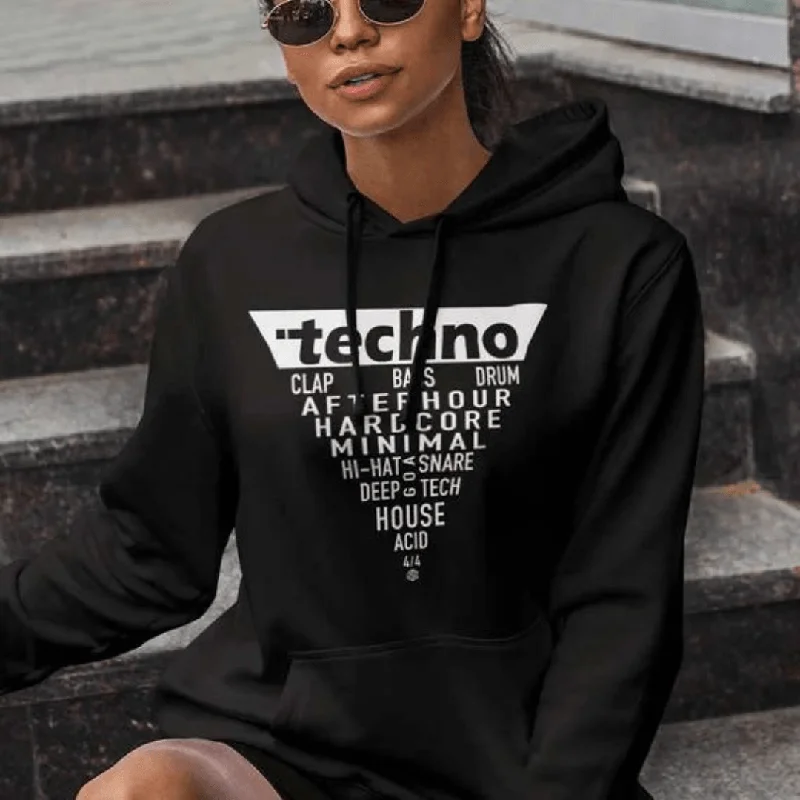 Techno Triangle Premium Hoodie Hoodie with Lining Warm Insulated