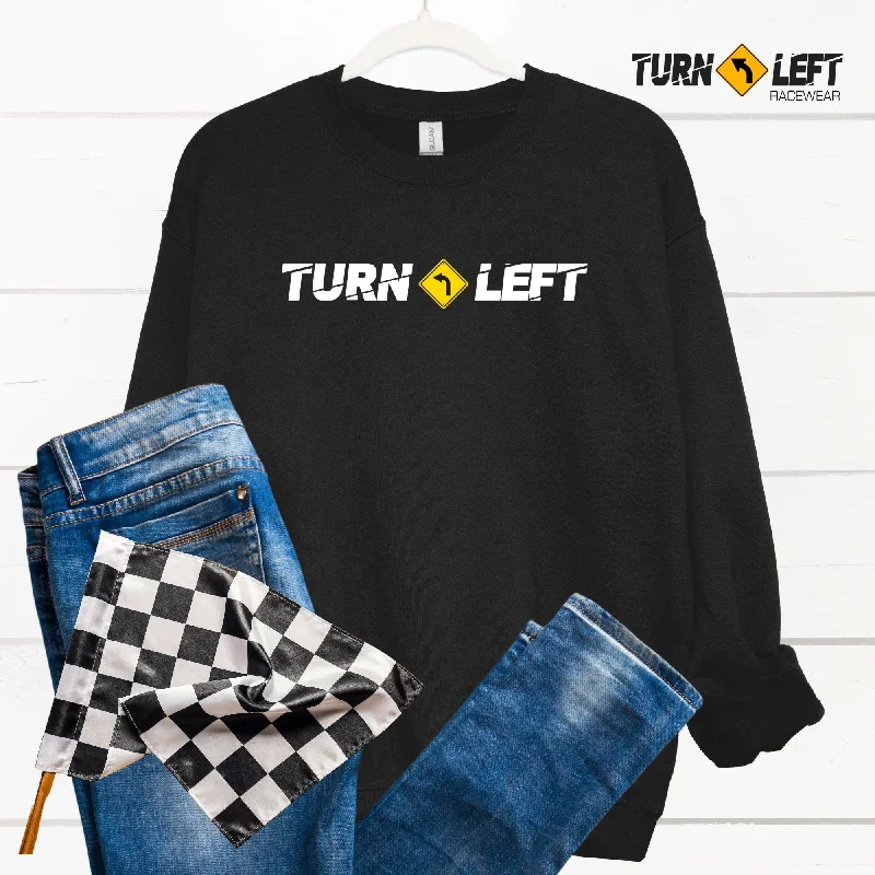 Turn Left Racing Logo Sweatshirt Hoodie with Embroidery Detailed Premium