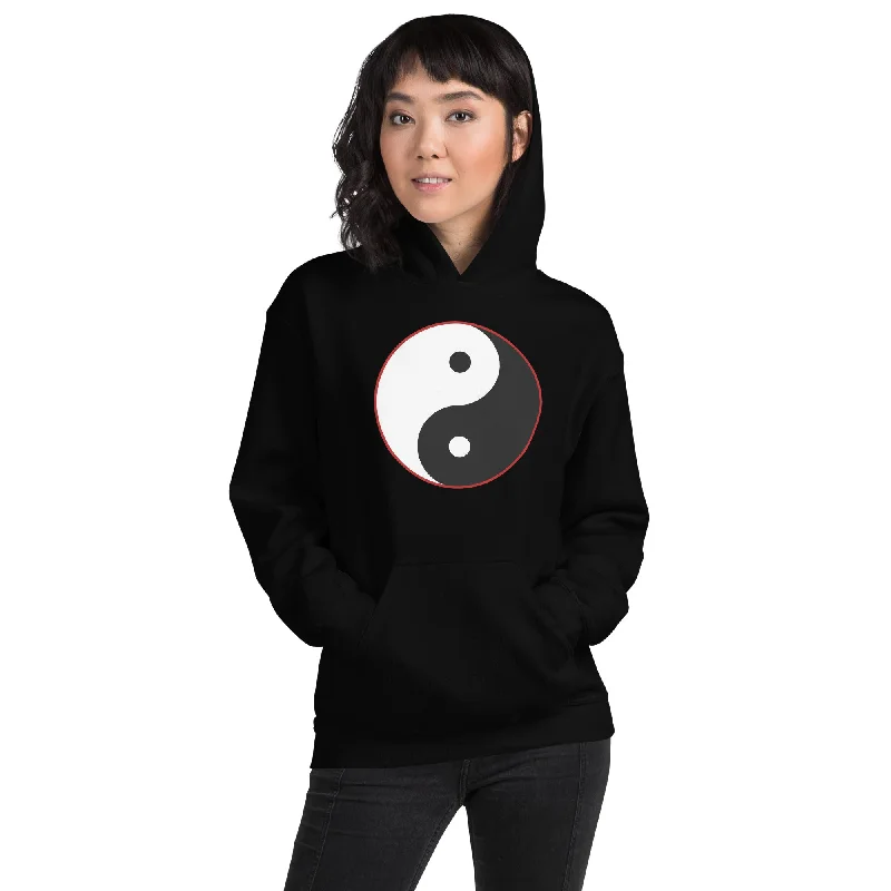 Yin and Yang Ancient Chinese Symbol Hoodie Sweatshirt Hoodie with Exposed Zipper Edgy Industrial