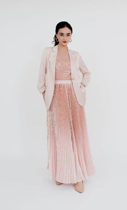 Bukit Bintang Skirt in Blush Pink button skirt front