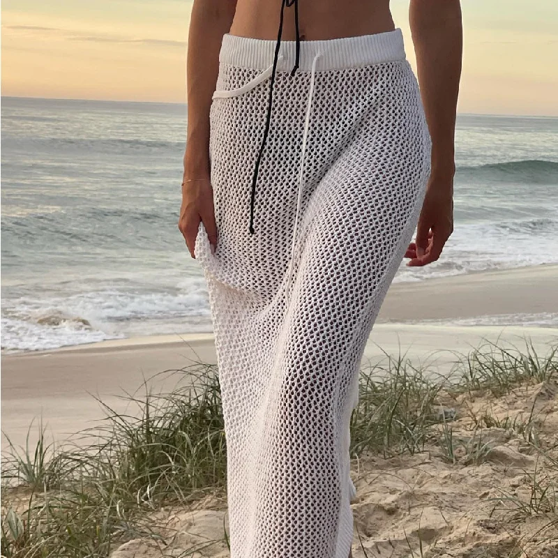 Celina Crochet Maxi Skirt leather skirt bold