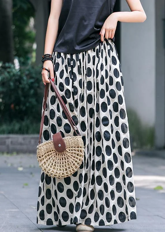 DIY Black Dotted Long Maxi Skirt cashmere skirt fine