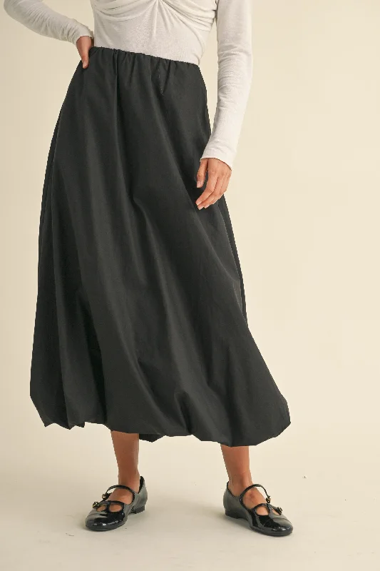 LONG BALLOON SKIRT denim skirt classic