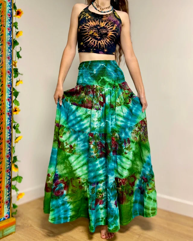 Mermaid Tie-dye Maxi Skirt lightweight skirt design