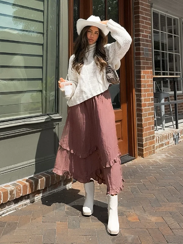 Montana Ruffle Midi Skirt summer skirt style