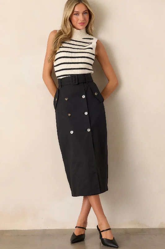 Effortless Edge Black Maxi Skirt midi skirt versatile