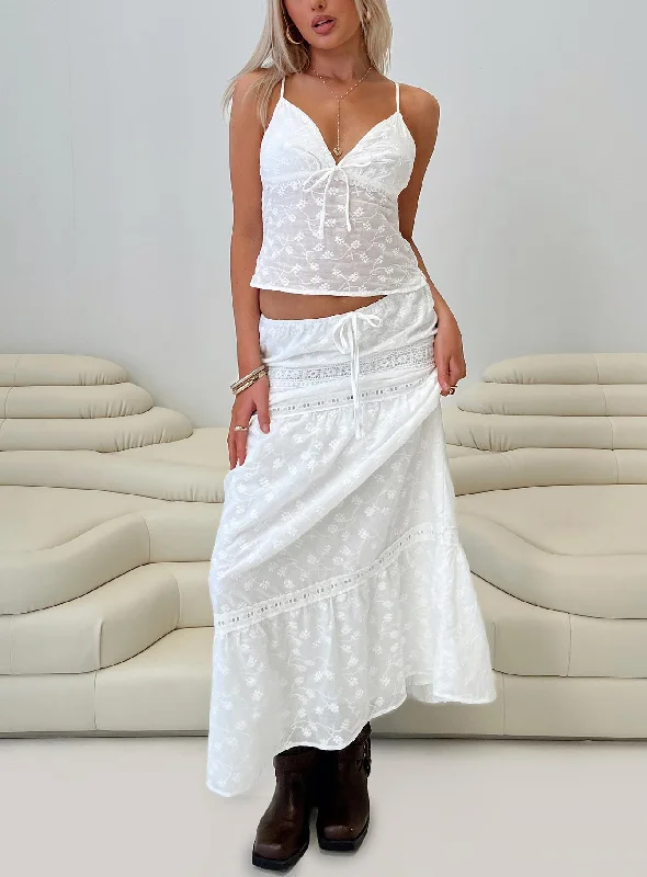 Eivan Maxi Skirt White linen skirt relaxed